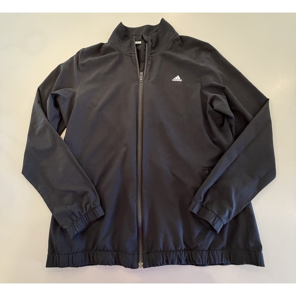 Adidas Golf Mens Black Full Zip Windbreaker Jacket ADVS20W007 Large